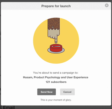 MailChimp's sending animation is a classic example of empathizing with your customers' pinpoint.