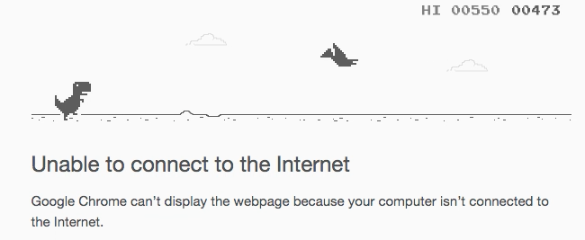 Chrome chose a simple game to entertain users while waiting. A pixel-dinosour can be as fun as an eye-candy error message :)