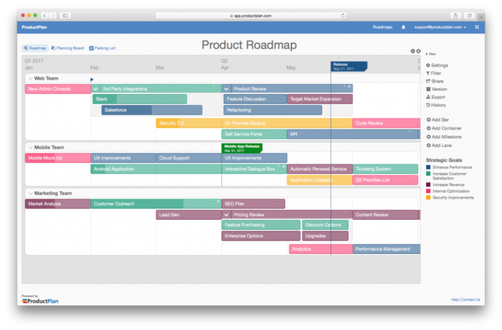 ProductPlan screenshot