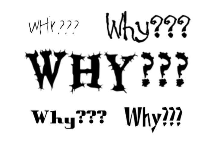 Legibility: the word "why" with ugly fonts