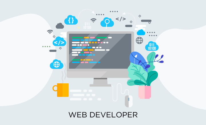 Web designer vs web developer: web developer illustration