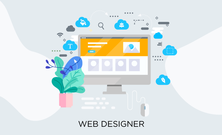 Web designer vs web developer: web designer illustration
