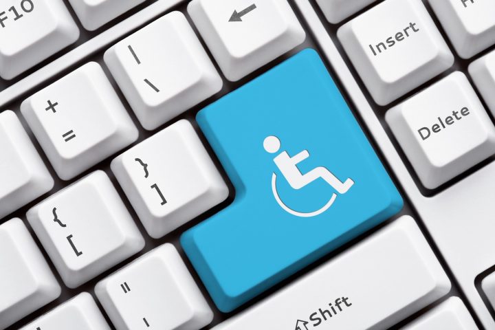 Website accessibility: accessibility sign on keyboard