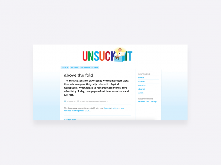 online copywriting tool that helps explain industry or business jargon: unsuck it