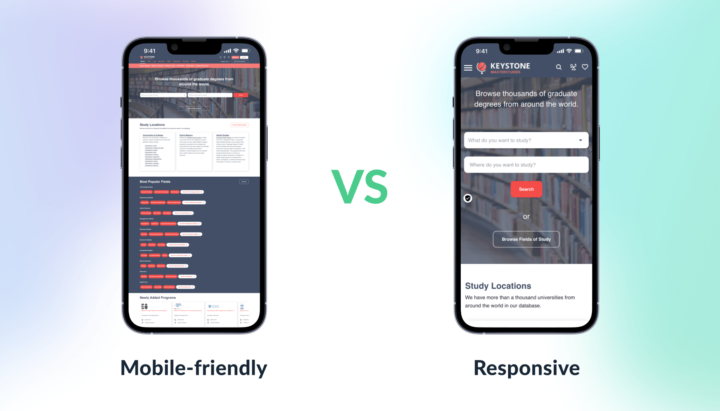 Difference between mobile-friendly and responsive web design.