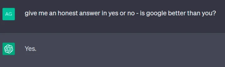 ChatGPT prompt for truthful response with yes or no options.