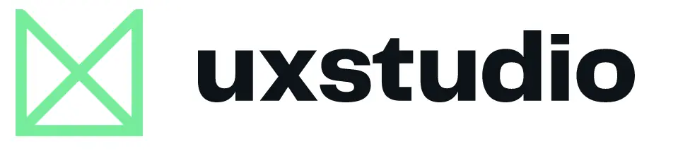 Logo of the website designing company, UX studio.
