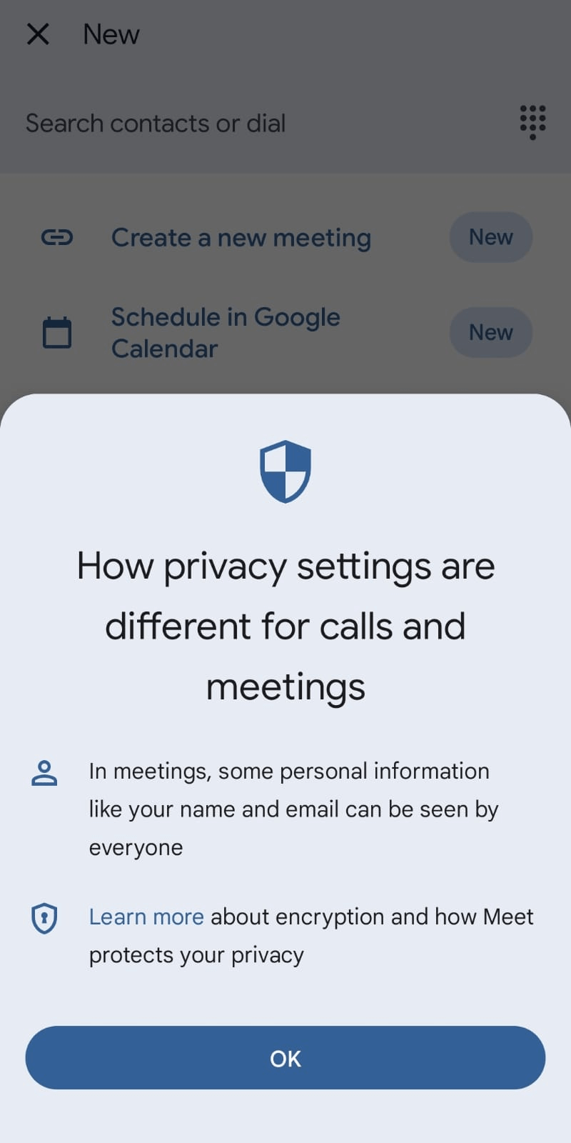 Google meet privacy notice
