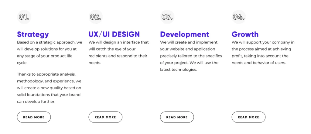 The design company offers a wide range of services, including branding and identity, web and digital platform design, UX/UI design, content strategy, and more