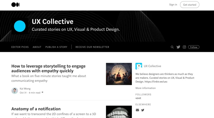 UX Collective website