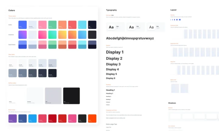 style guide of a design system