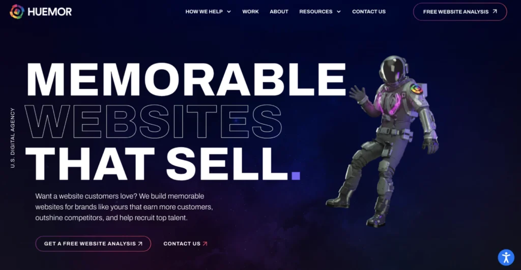 Huemor creates memorable websites that sell.