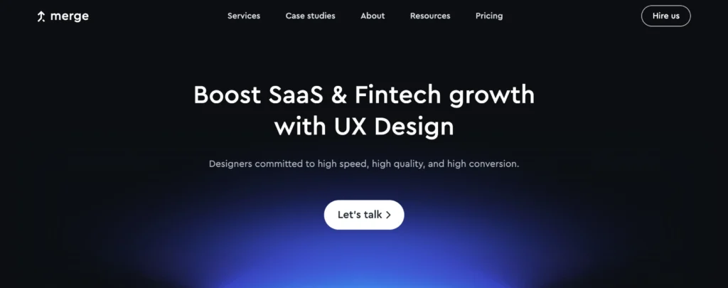 Merge agency can boost SaaS and Fintech growth with UX design.