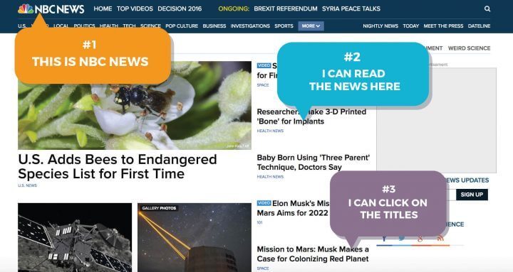 case study news content screen design